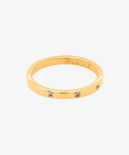 3 diamond yellow gold ring