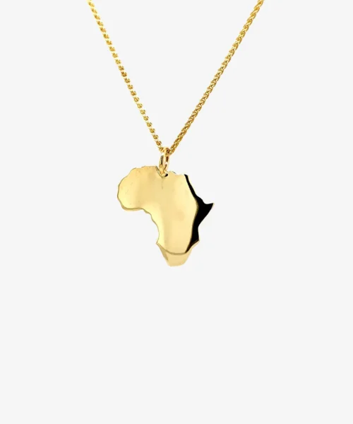 Africa Map pendant in gold
