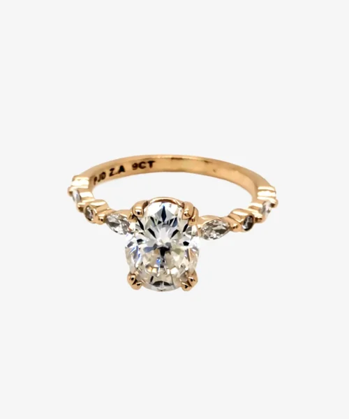 Gold 2ct oval solitair ring