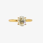 Yellow Gold Solitaire 1CT Oval Diamond Ring